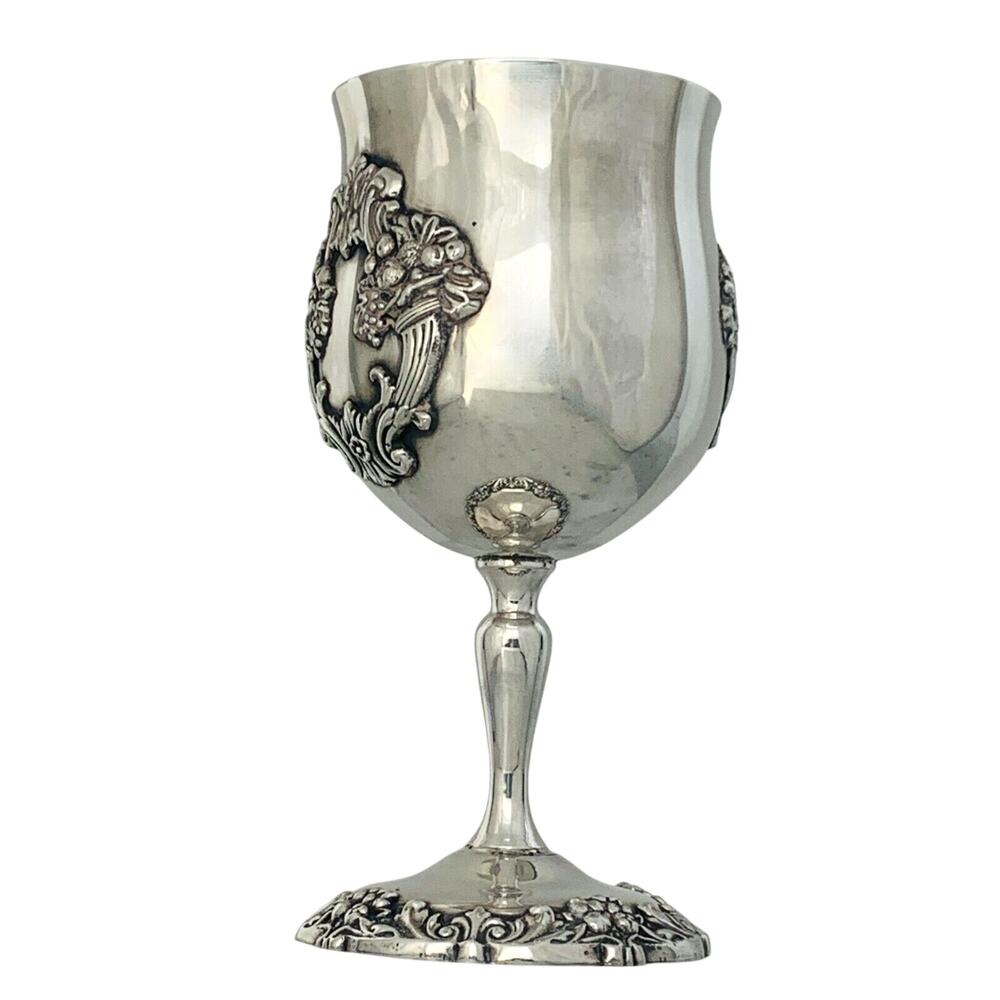 Reed & Barton King Francis Water Goblet 6-1/2" Silverplate 1659 Chalice Cup GUC - Picture 4 of 7